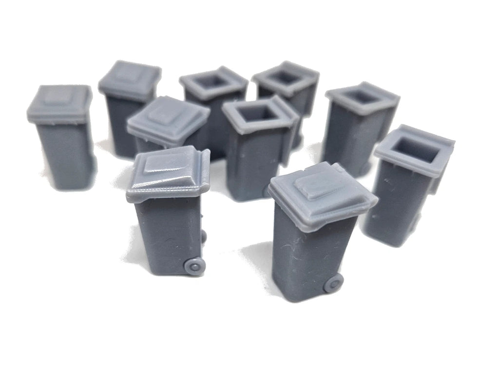 O Gauge 120 Litre Wheelie Bins X 10 Model Railway Accessories & Scenery