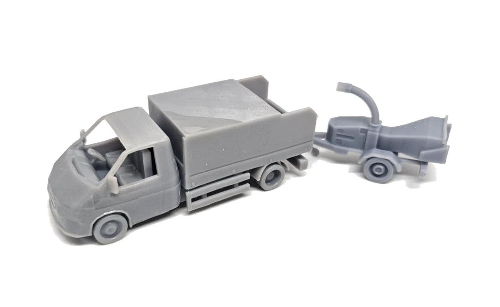OO Gauge Van and Woodchipper Model Railway Accessories & Scenery