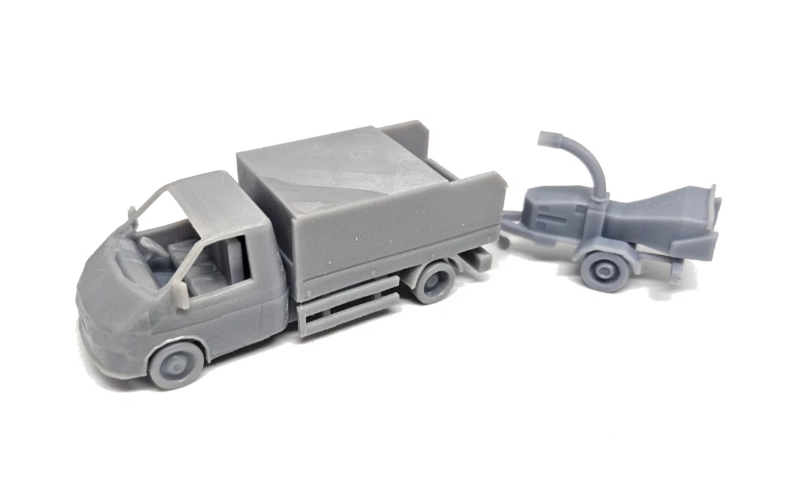 OO Gauge Van and Woodchipper Model Railway Accessories & Scenery