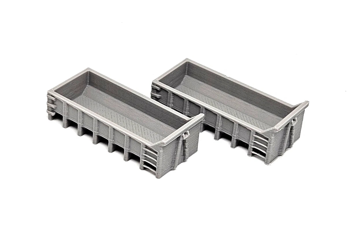 N Gauge Two 40 Yard RORO Rubble Skips Model Railway Accessories & Scenery