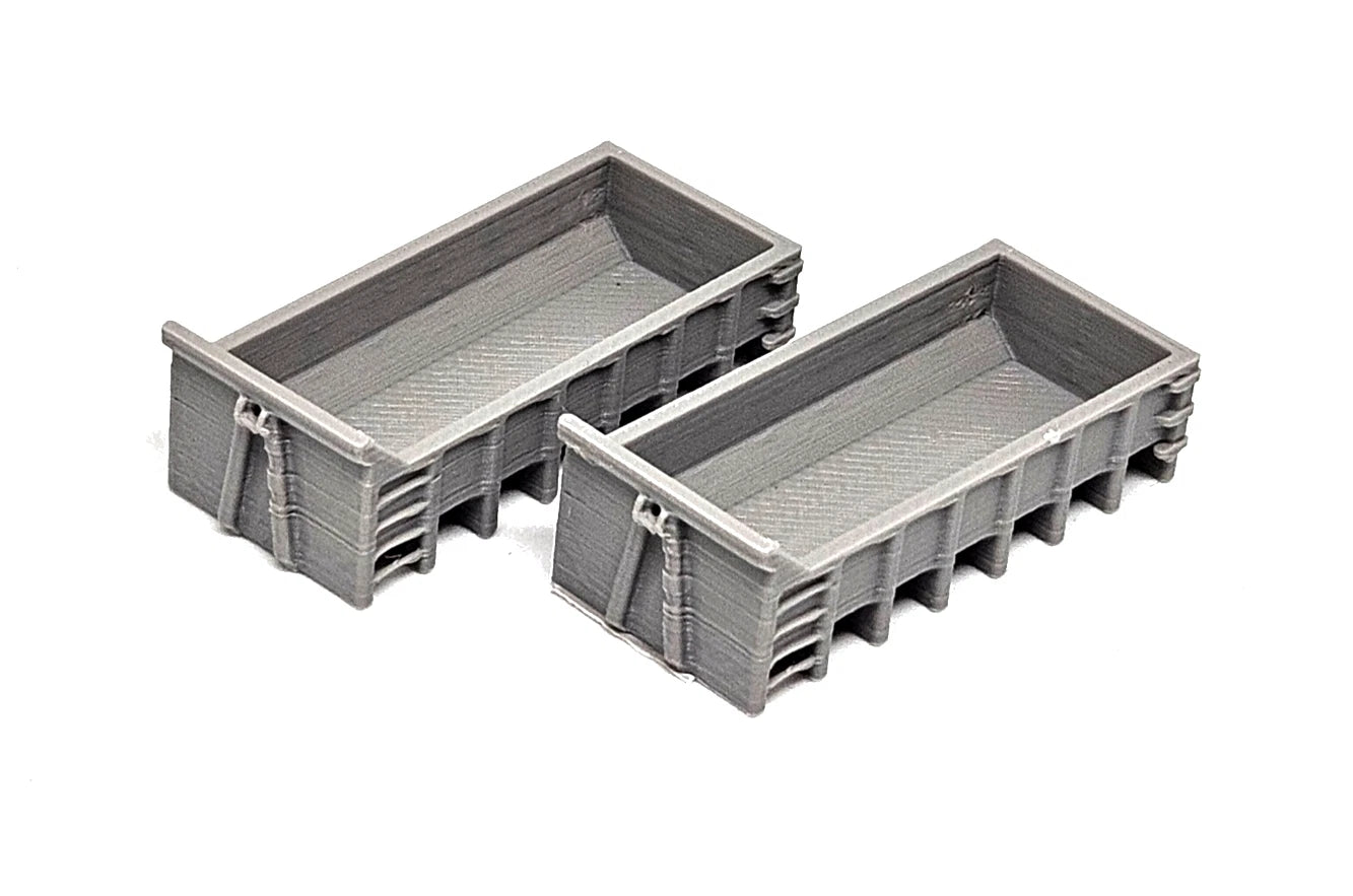 N Gauge Two 40 Yard RORO Rubble Skips Model Railway Accessories & Scenery
