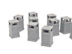 N Gauge Square Litter Bins Various Colours Model Railway Accessories & Scenery