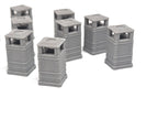 N Gauge Square Litter Bins Various Colours Model Railway Accessories & Scenery