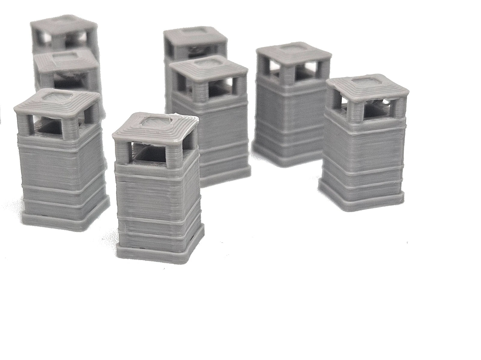 N Gauge Square Litter Bins Various Colours Model Railway Accessories & Scenery