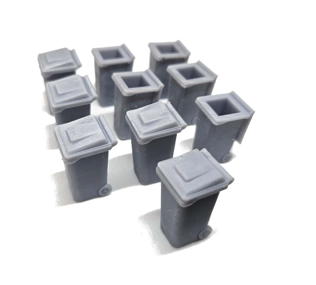 O Gauge 120 Litre Wheelie Bins X 10 Model Railway Accessories & Scenery