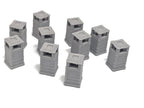 N Gauge Square Litter Bins Various Colours Model Railway Accessories & Scenery