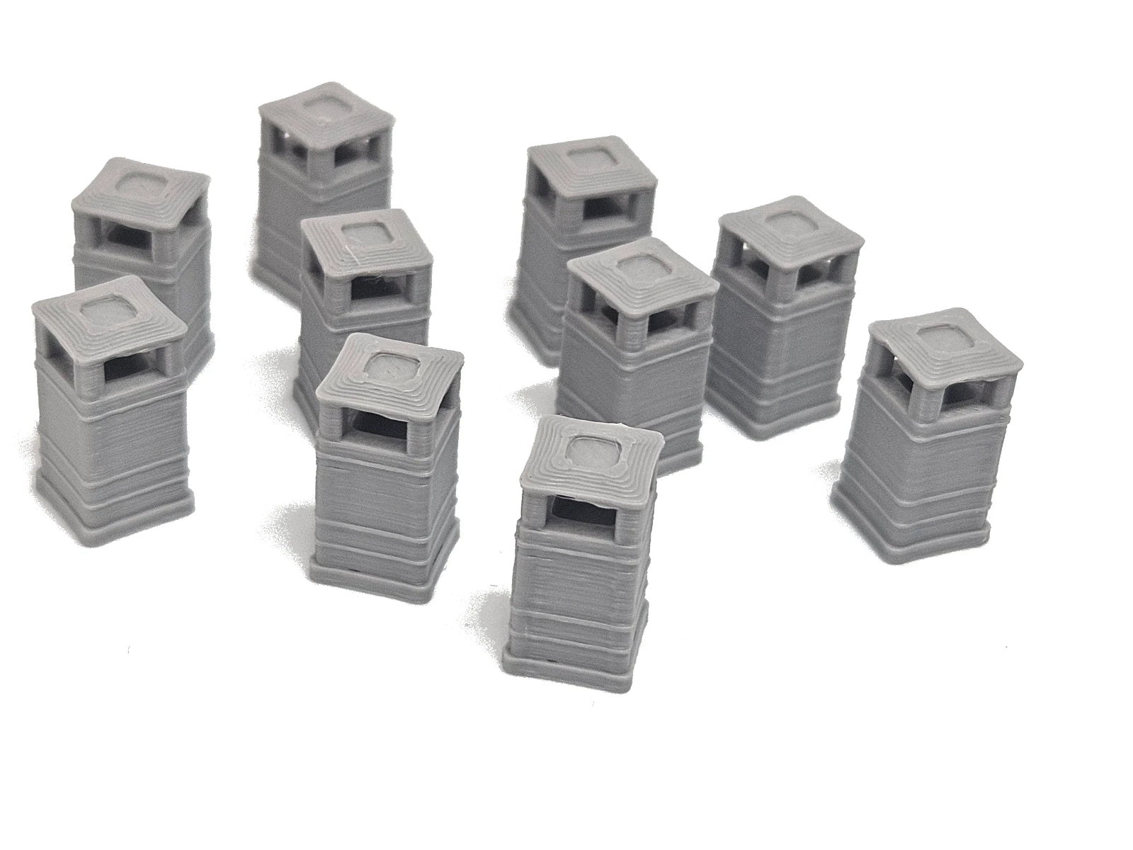N Gauge Square Litter Bins Various Colours Model Railway Accessories & Scenery